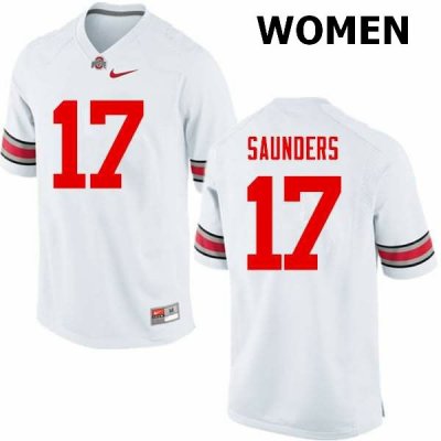 Women's Ohio State Buckeyes #17 C.J. Saunders White Nike NCAA College Football Jersey New Year EWP0644QG